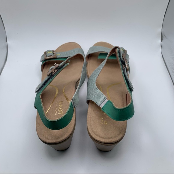 NWB NAOT Women's Intact Sandal Size 42 US 11 Jade Teal/Lime Silver heels 2466 - Picture 10 of 13
